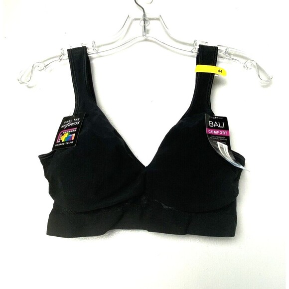 Bali Comfort Black Bra Revolution All Around Flexes Fit Size M 3484 Wireless - Picture 3 of 9